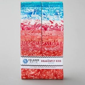 Dragonfly Kiss batik cotton strip set/jelly roll by Island Batik